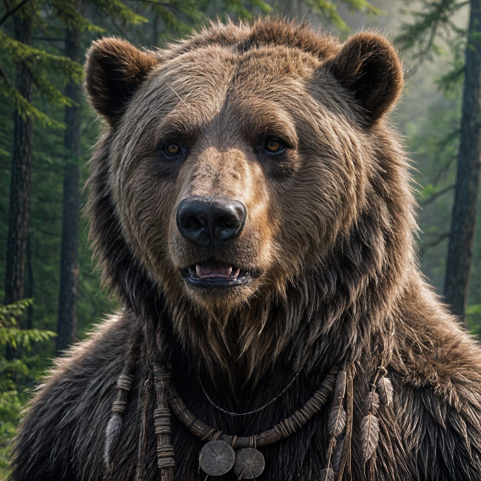 Shaman's Mesmerizing Transformation into Grizzly Bear