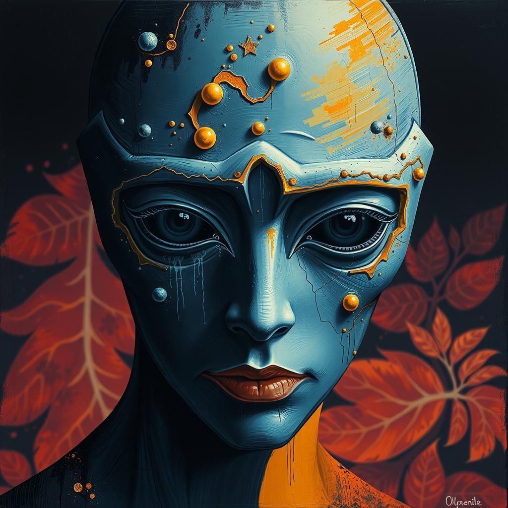 Surreal Fauvist Portrait of Alien Contact