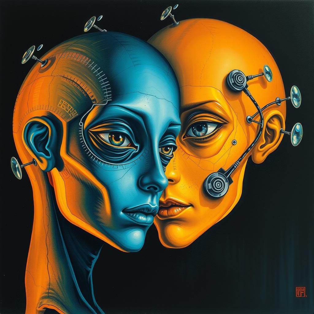 Alien Contact in Fauvist Portrait Style