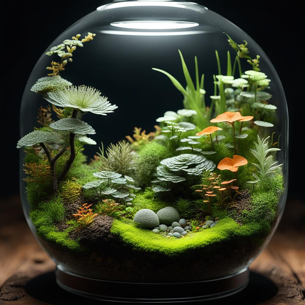 Lush Terrarium Ecosystem with Reptiles: 3D Animation