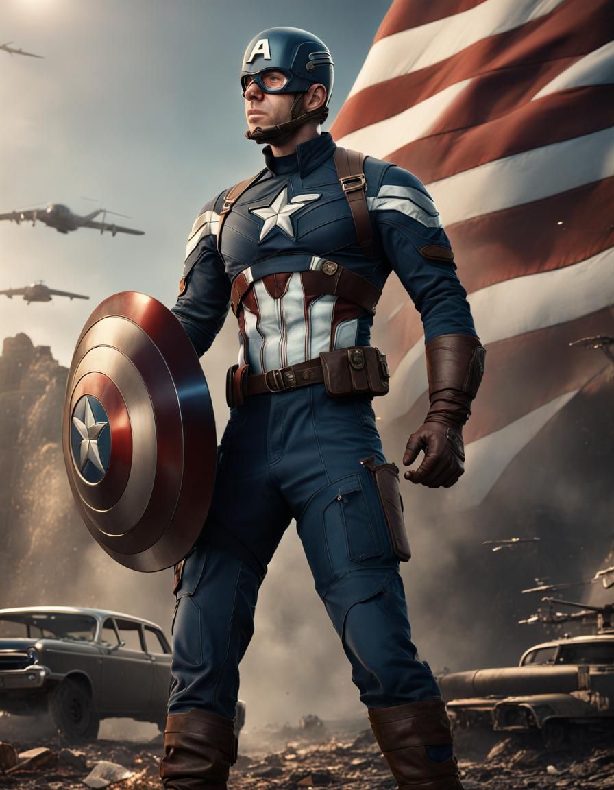 Steve McQueen as Captain America: Detailed Matte Painting