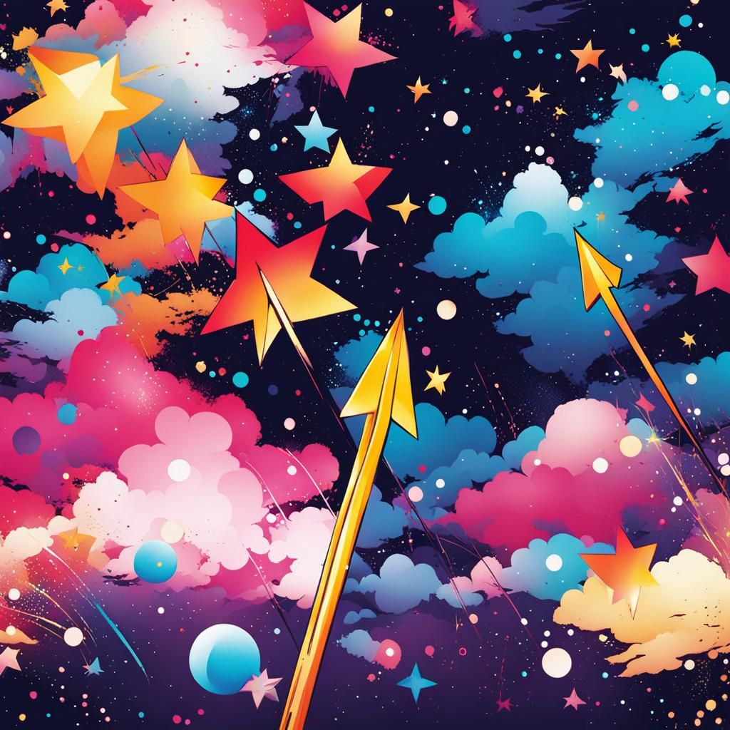 Star Constellation Arrow in Manga Anime Style