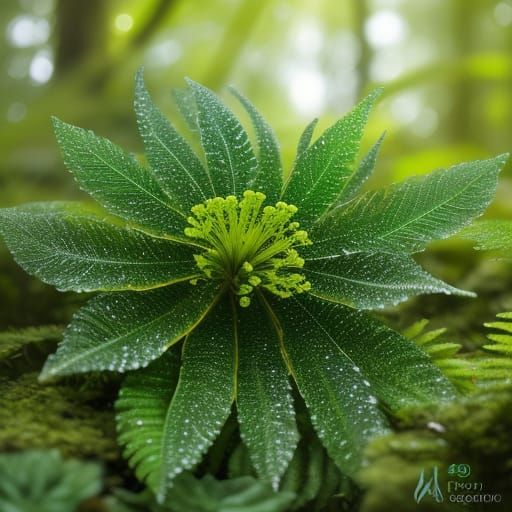 Lush Forest Mosses and Ferns in Digital Art