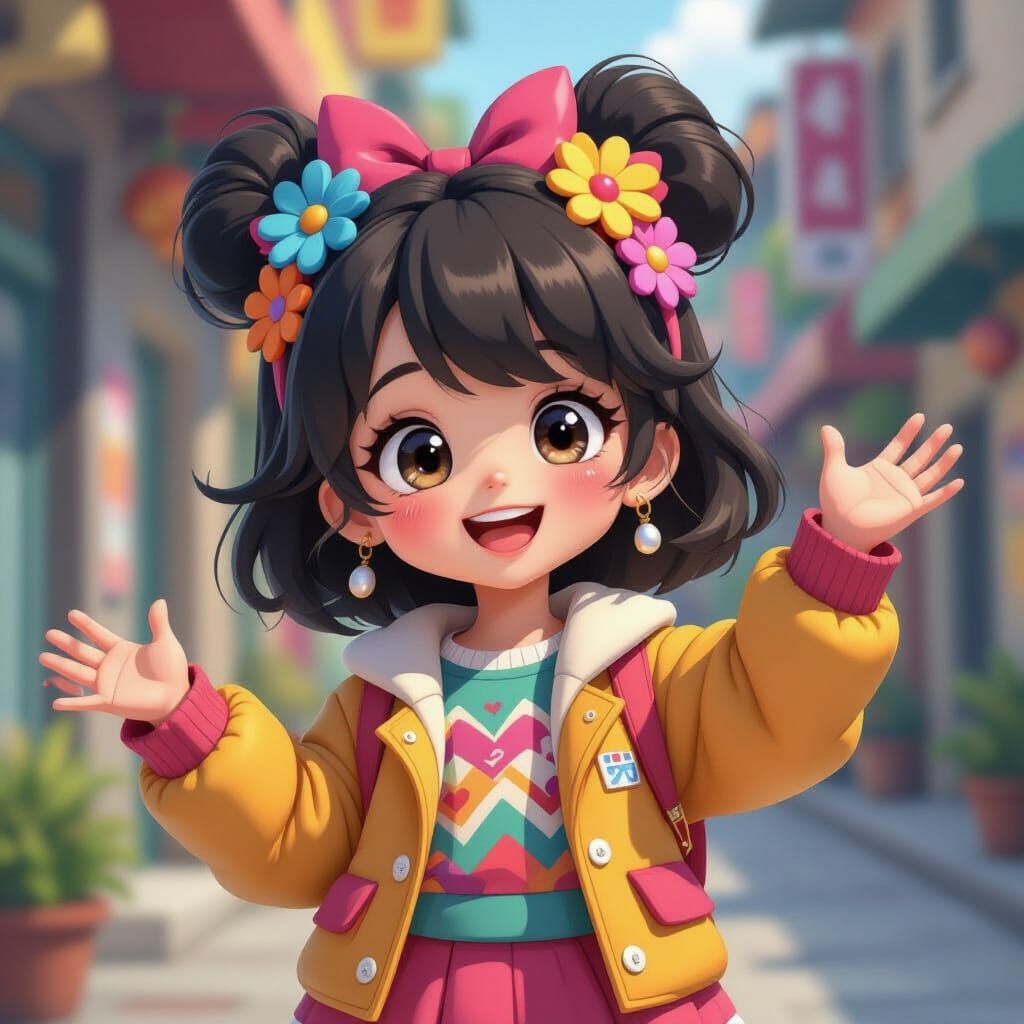 Playful Cibi in a Vibrant 3D Cartoon World