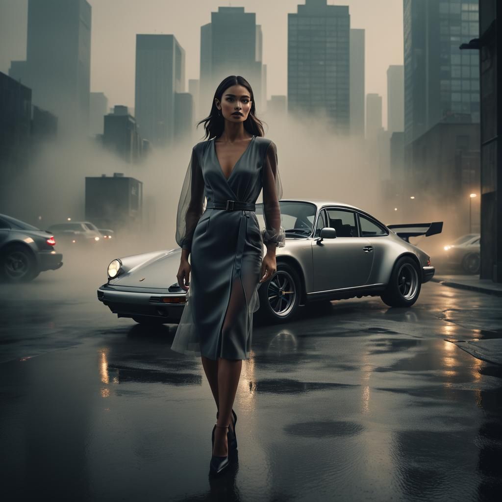 Porsche 964 Inspired Dress in a Film Still