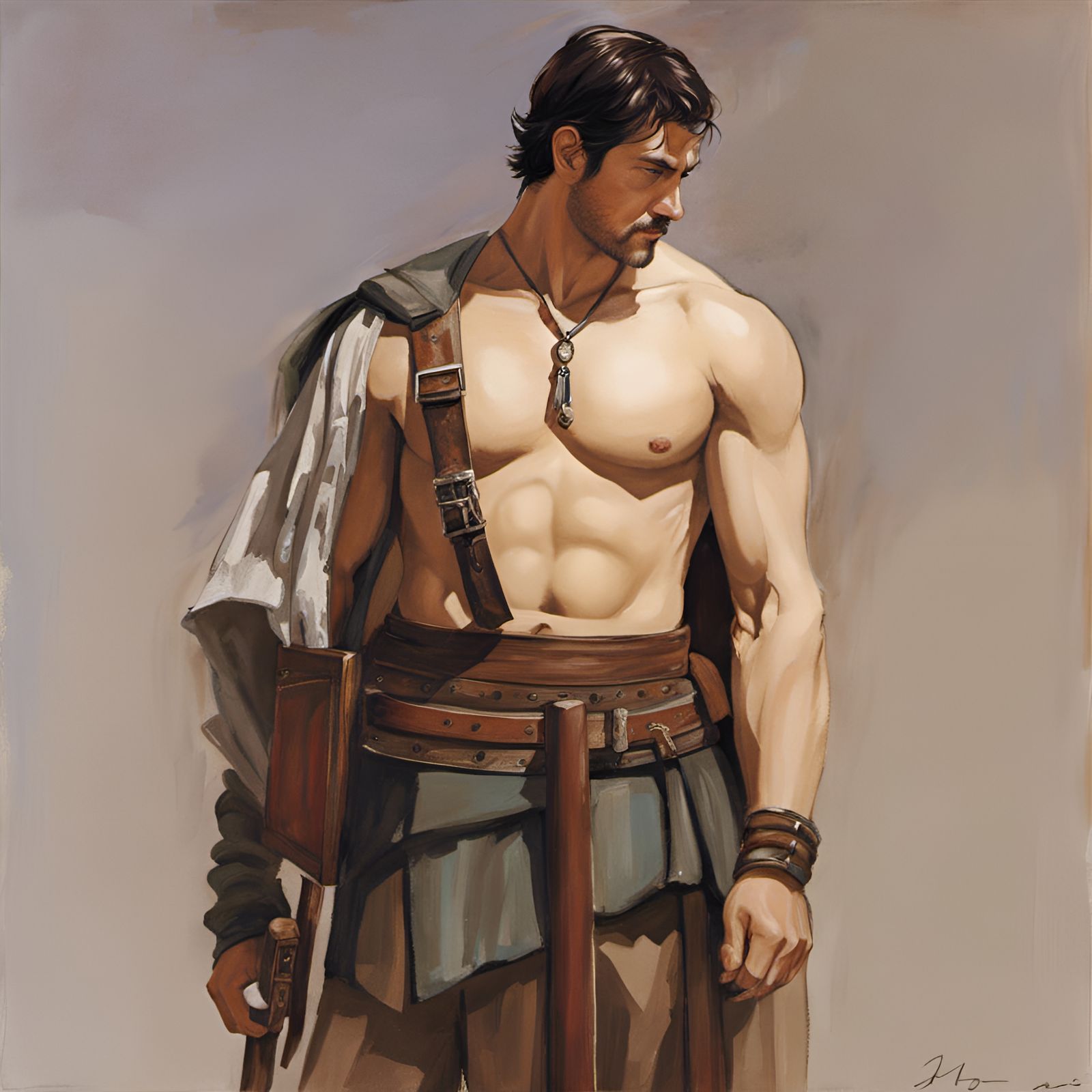 Studio Ghibli Watercolor of a Medieval Fantasy Man