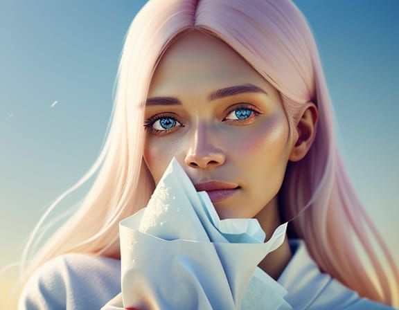 Woman with Tissue in Pastel Concept Art