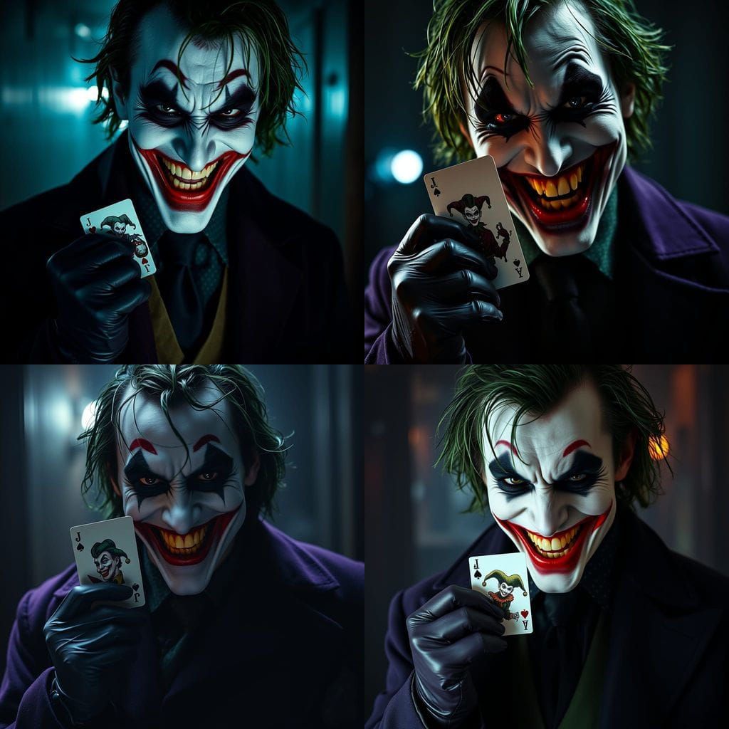Sinister Joker-Inspired Character with Unsettling Smile