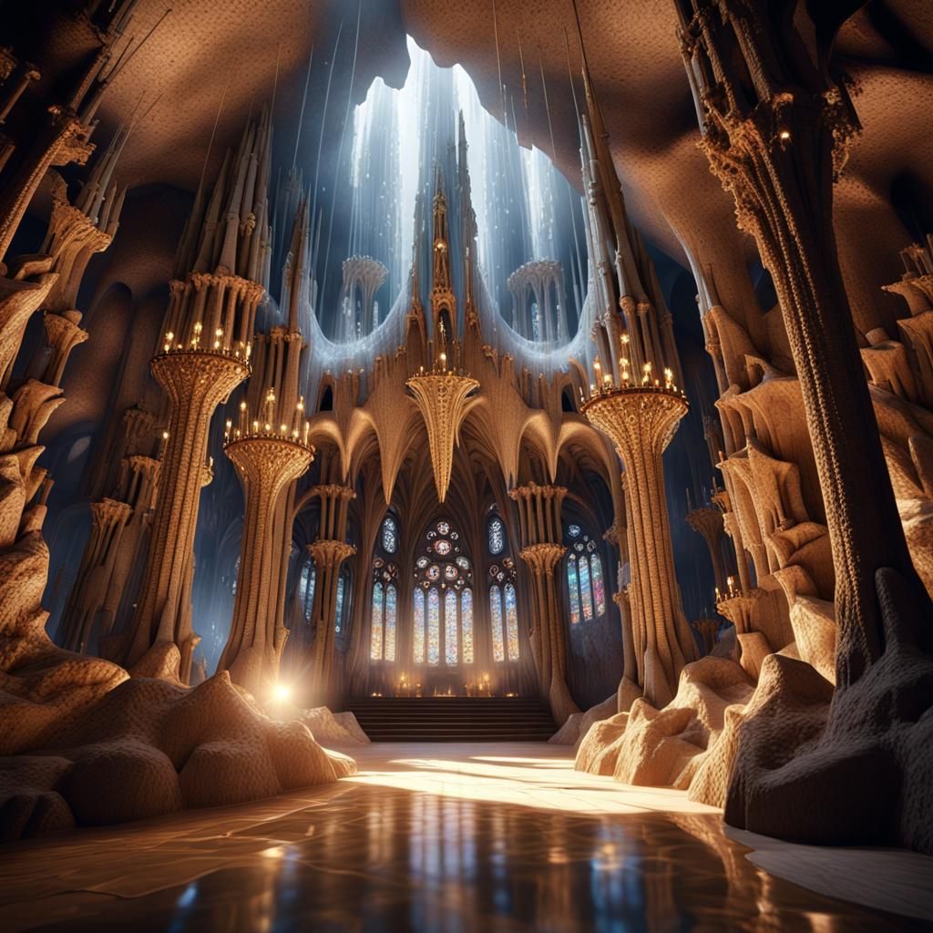Crystal Cave Cathedral: Gaudi-esque Gobo Lighting