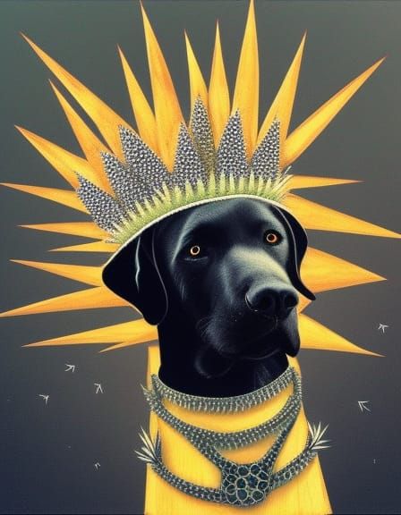 Labrador King in Aztec Art Style