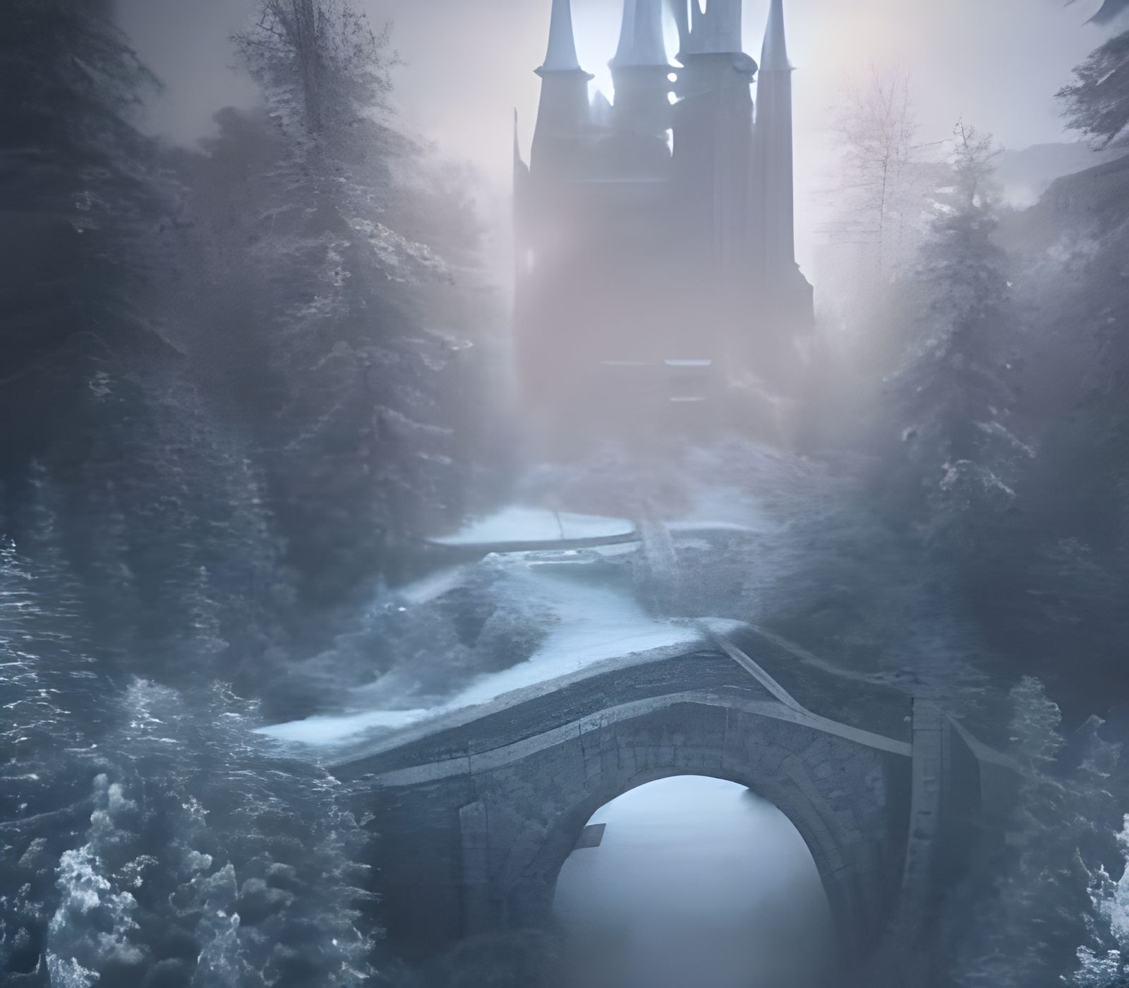 Epic Medieval Mining City in Winter Landscape
