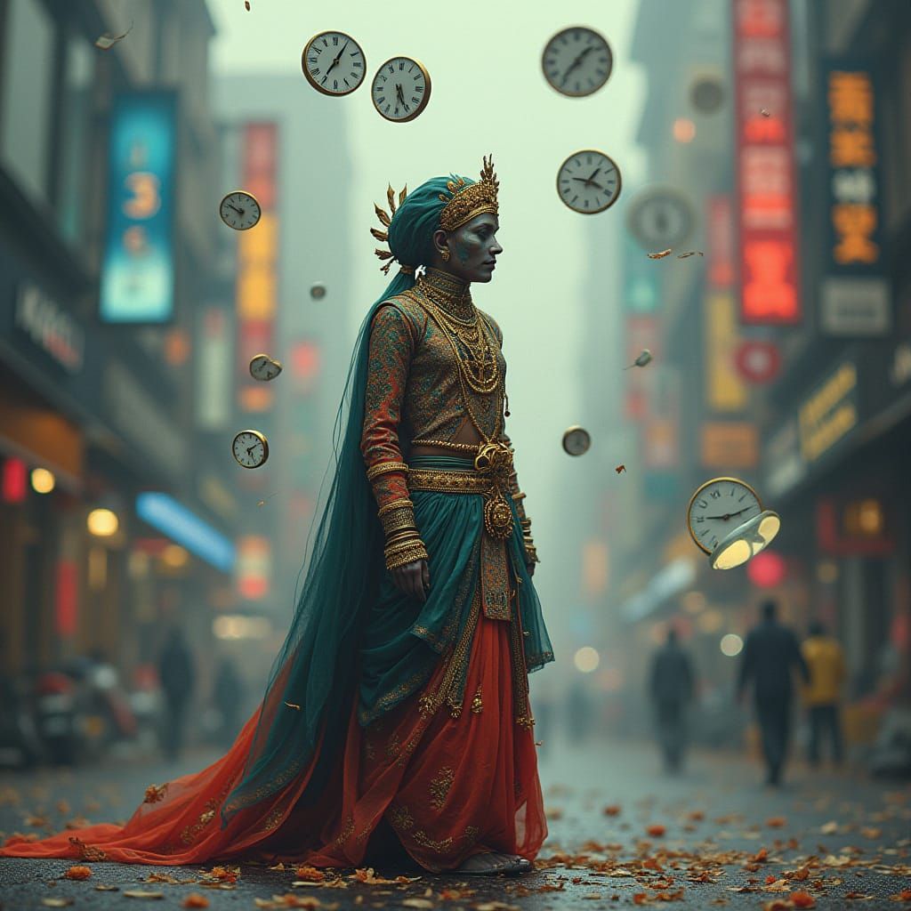 Time Loop Figure in South Indian Attire