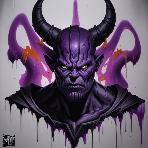 Graffiti Art: Dark Demon Like Thanos