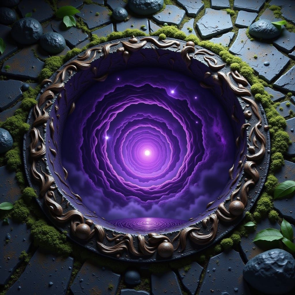 Hidden Gateway in Urban Alleyway with Swirling Portal