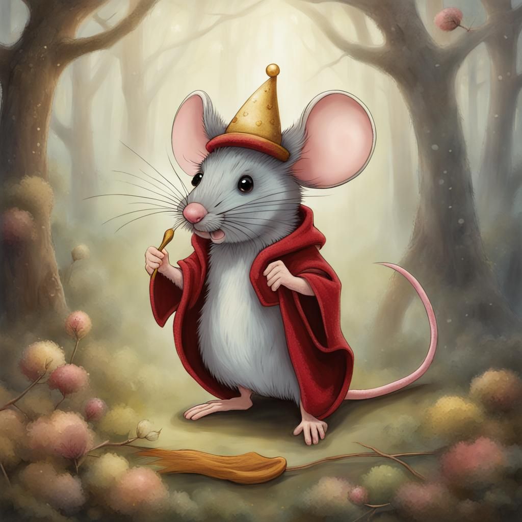 Enchanting Fairytale Mouse in Whimsical Setting