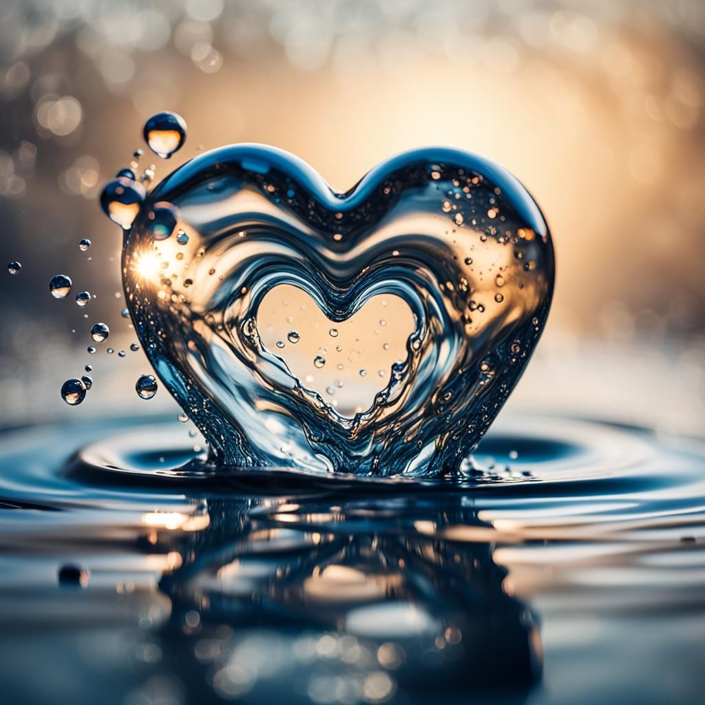 Liquid Heart: Professional Photography with Bokeh