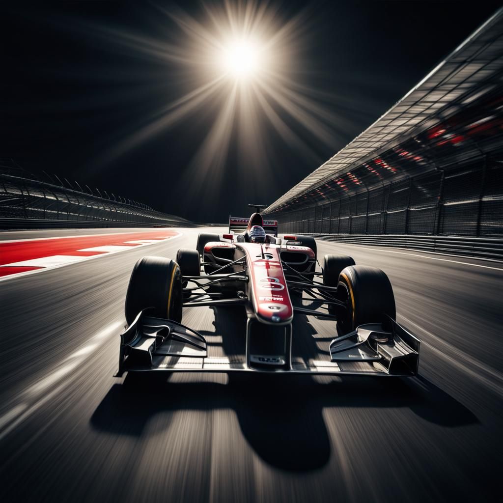 Hyperrealistic Formula 1 Racing on Saturn Rings