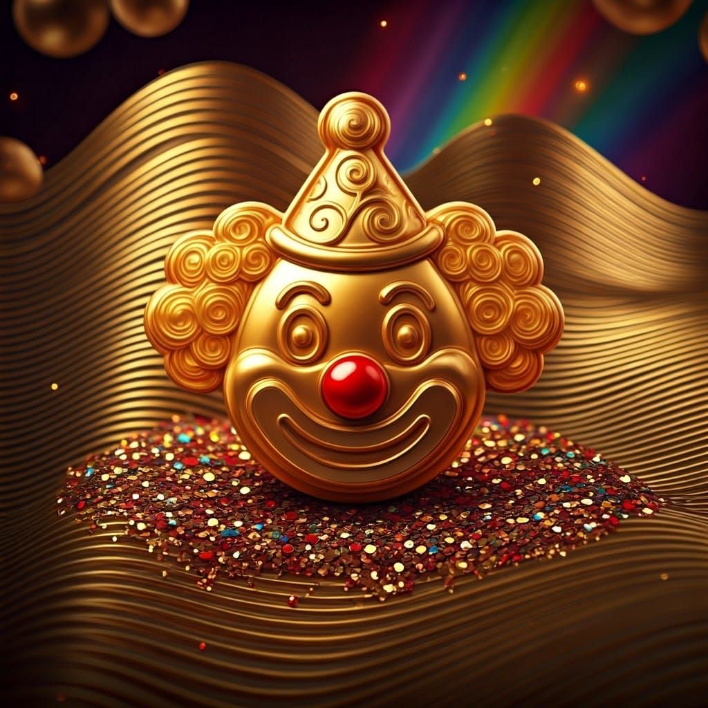 Vibrant Clown Snack in a Magical, Art Nouveau-Inspired Setti...