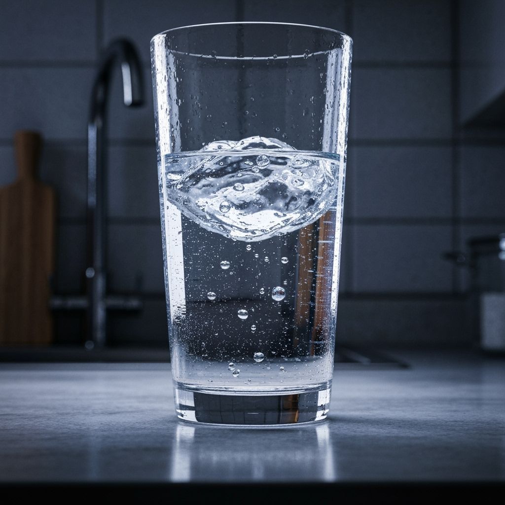 Refreshing Water Glass in Cinematic Digital Art Style