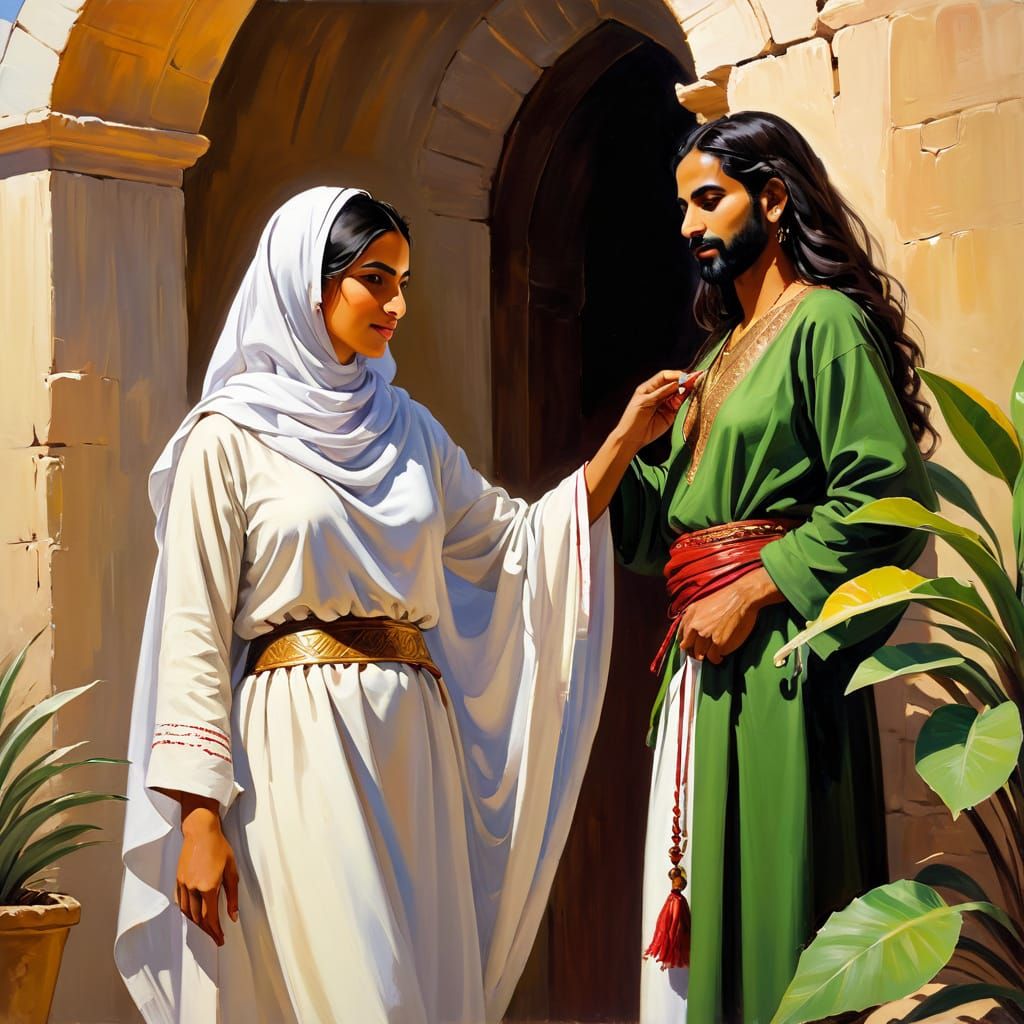 מגדלנה Mary Magdalene turned around and saw יֵשׁוּעַ Jesus standing there, but she did not know that it was יֵשׁוּעַ Jes...