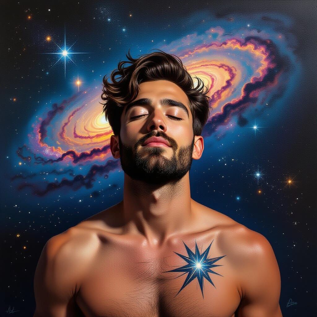 Galactic Being in Cosmic Art Style