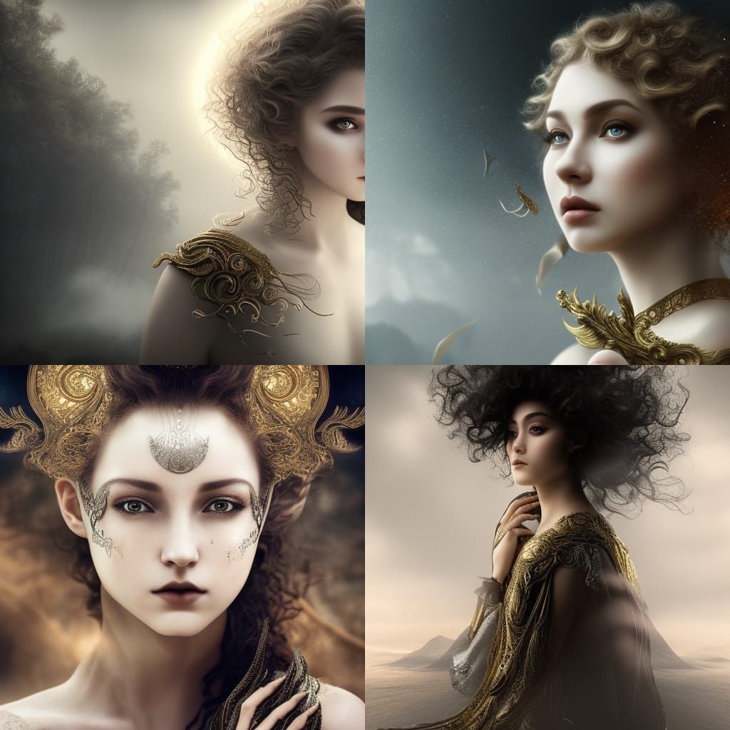 Young Woman with Fox Eyes in Digital Painting