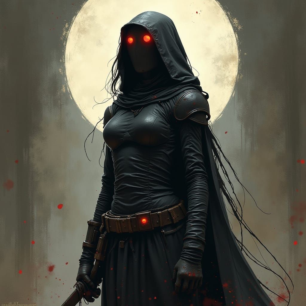 Grimdark Masterpiece in Minimalist Style