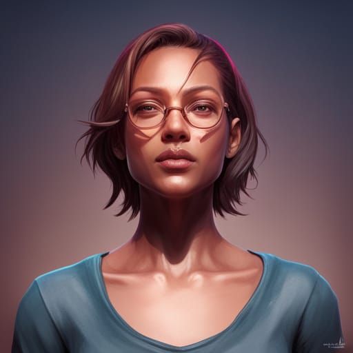 Detailed Portrait with Dynamic Lighting on Artstation