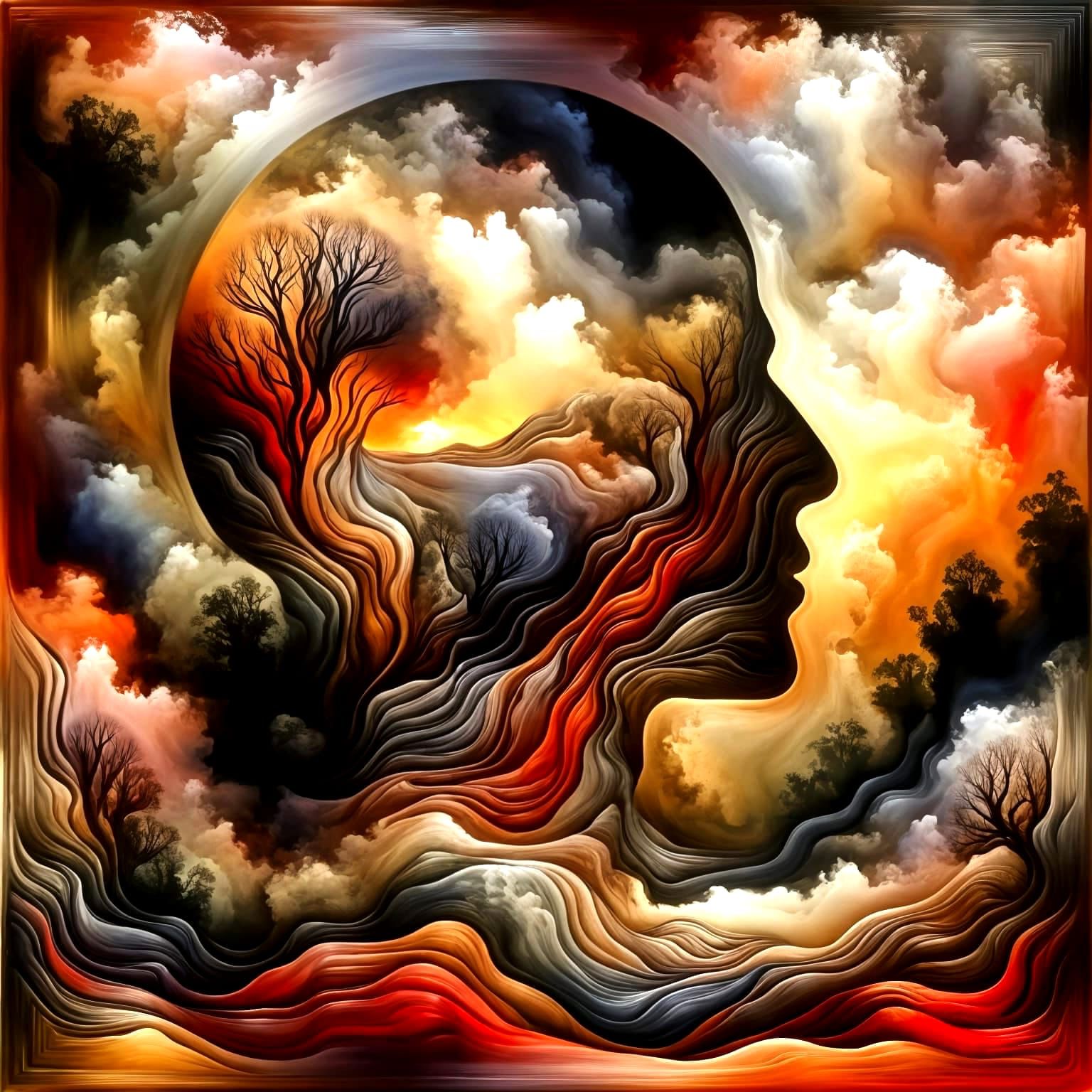 Surreal Mindscape Dreamscape in Earthy Hues