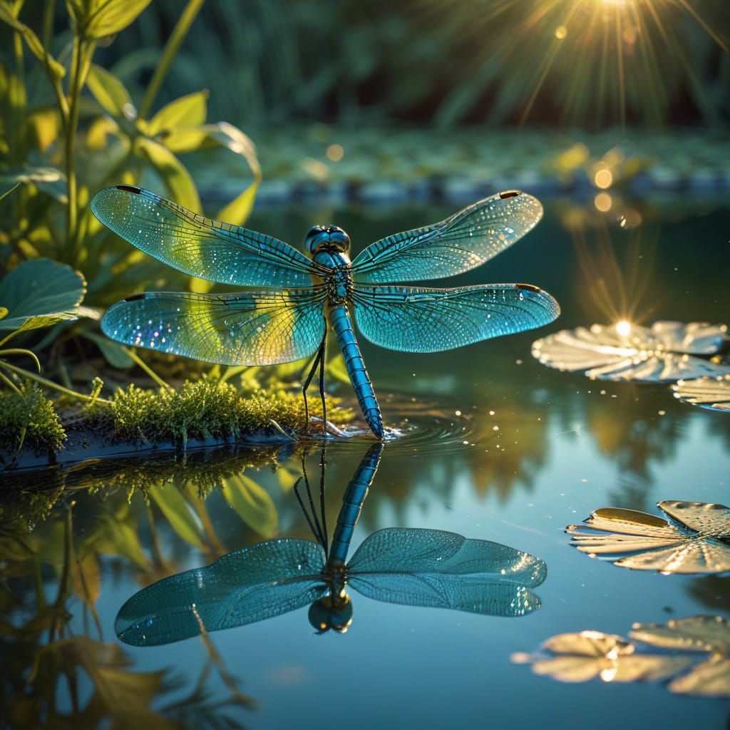 Turquoise Dragonfly in Macro Nature Photography