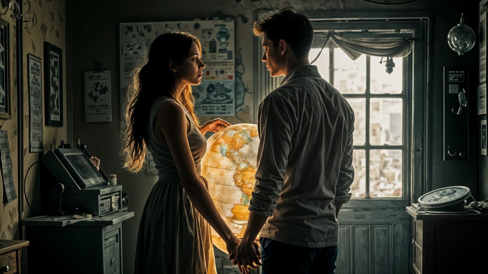 A Couple Stands Together Amidst a Forgotten World