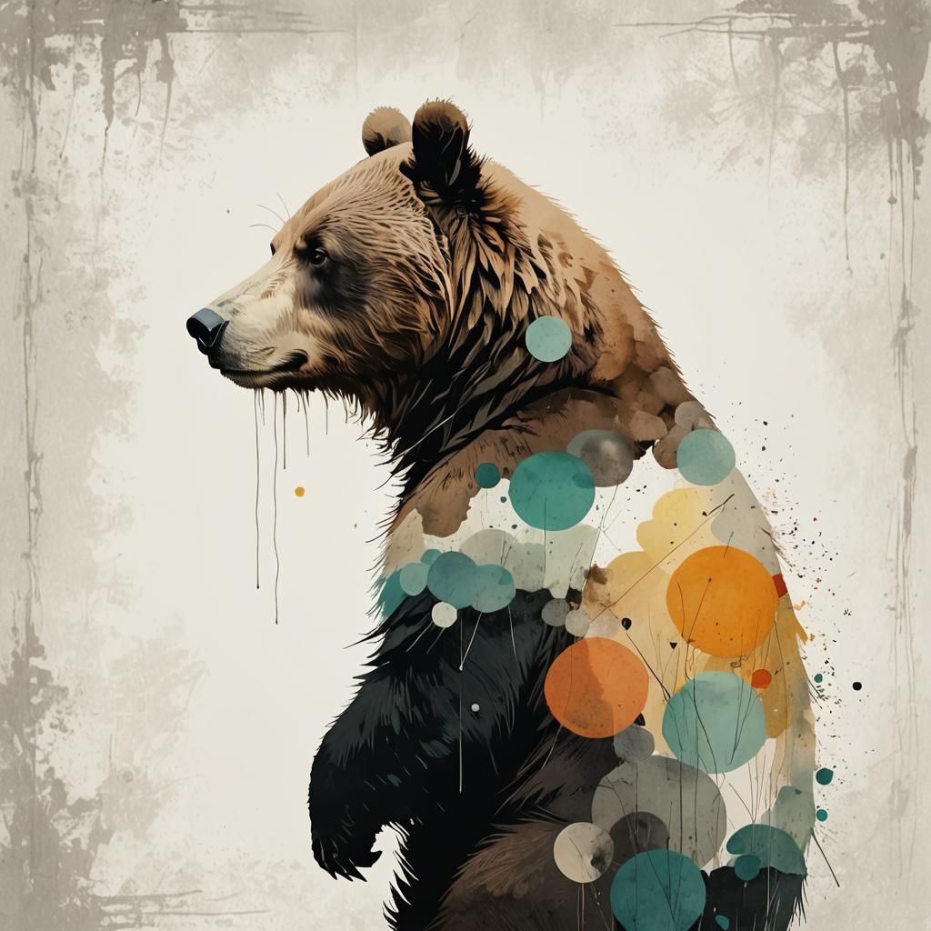 Minimalist Bear Clipart in Jon Klassen Style