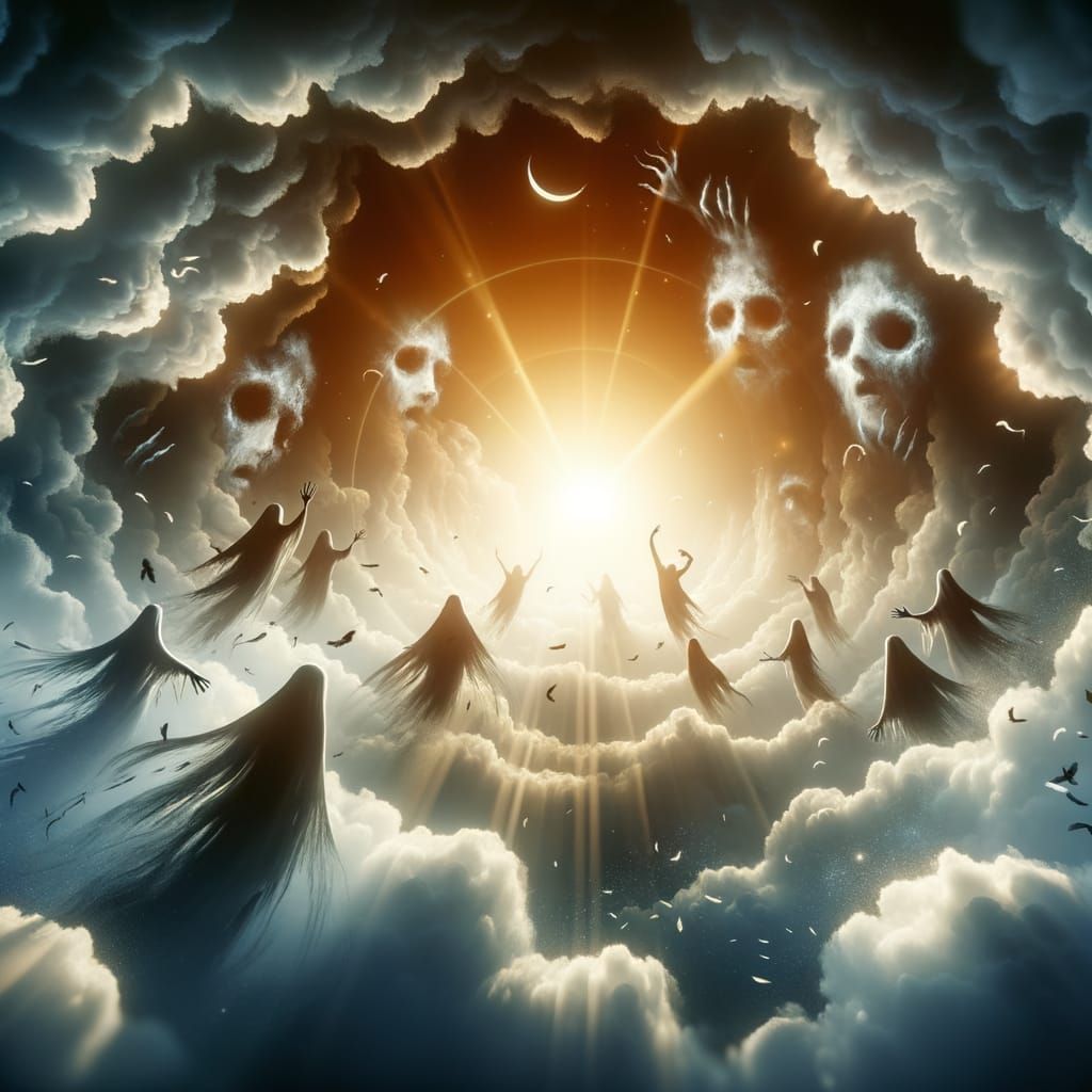 Heavenly Landscape Invaded by Tormented Specters