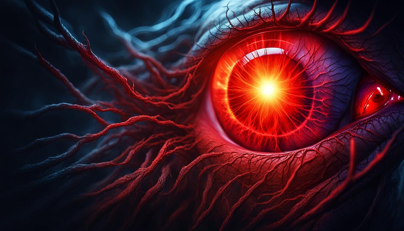 Glowing Red Eye in Dark Fantasy Concept Art