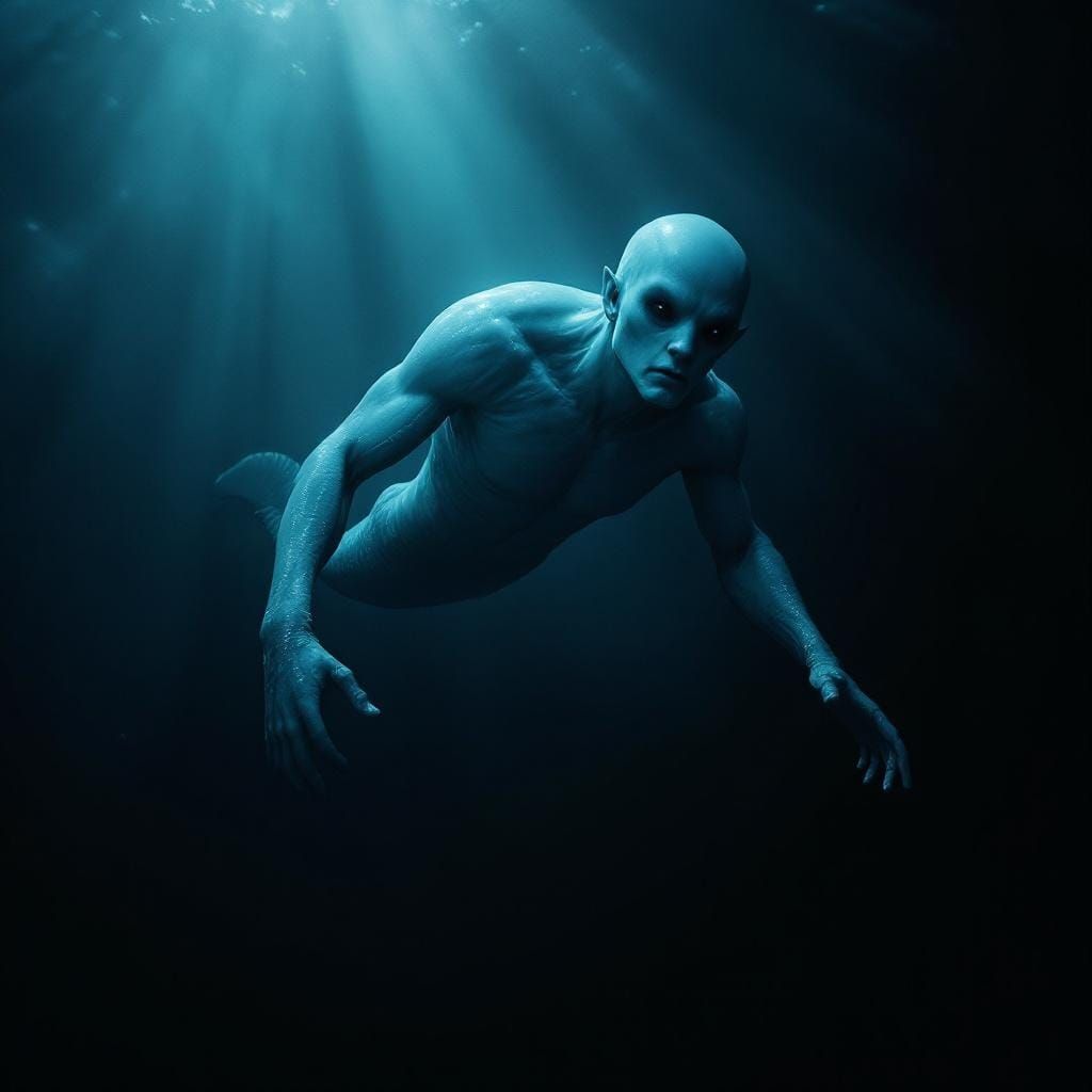 Deep-Sea Merman in Cinematic Style