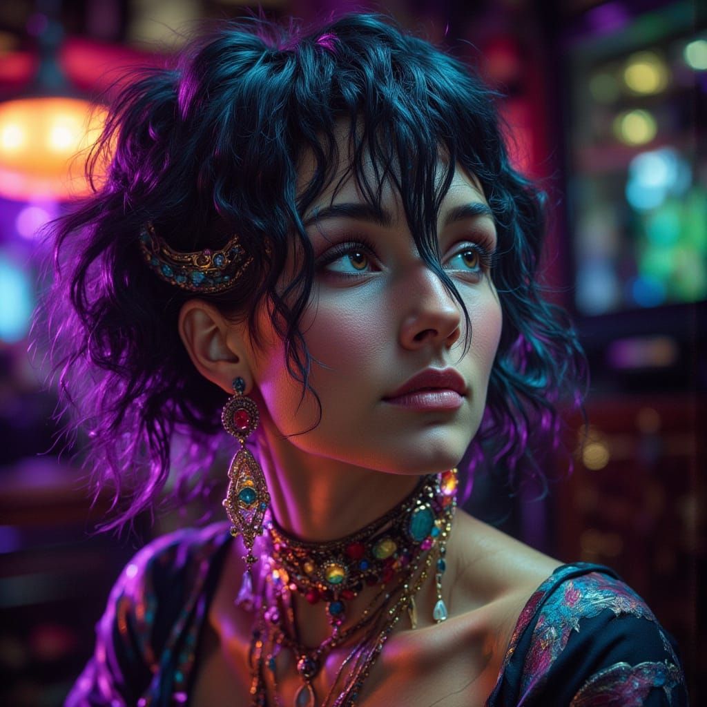 Singer's Expressive Face on Stage in Dramatic Lighting