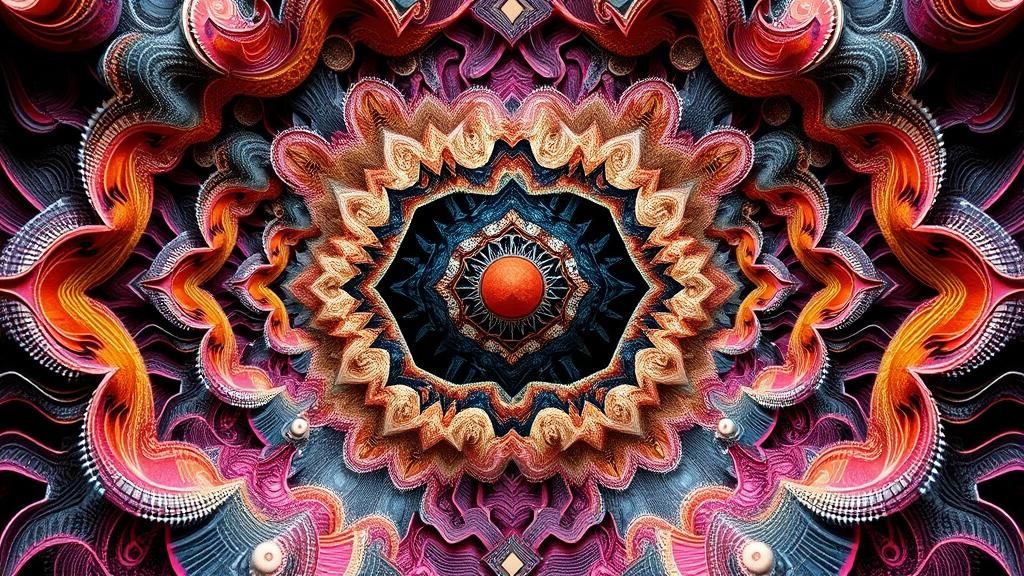 Symmetrical Mirror Art Portrait with Fractal Elements