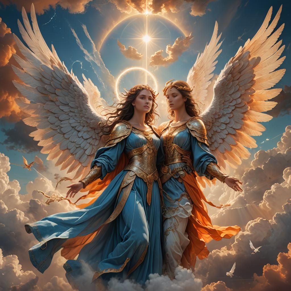 Aasimar with Angel Wings and Holy Magic