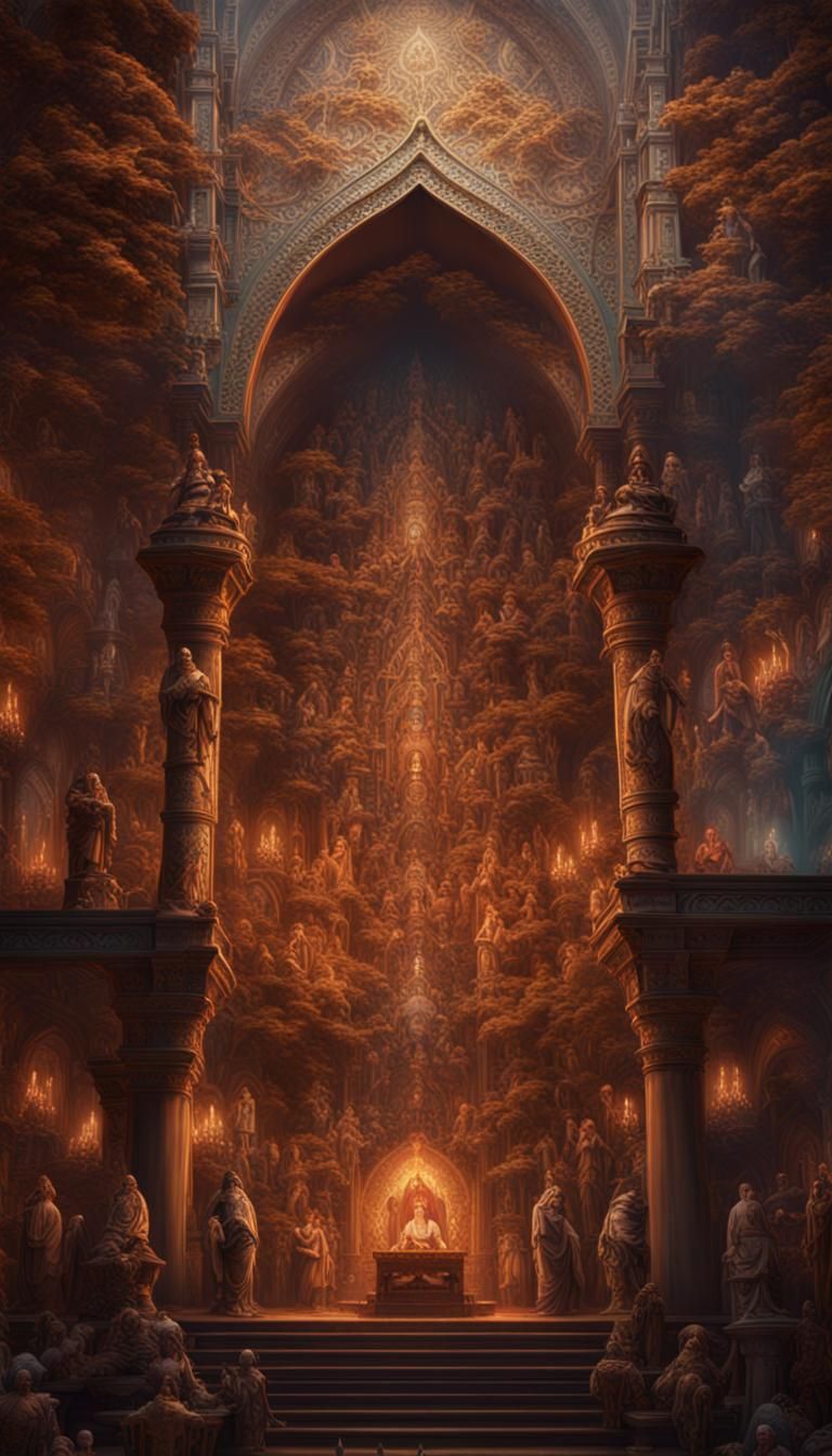 Religious Symbol Blend in Detailed Matte Painting