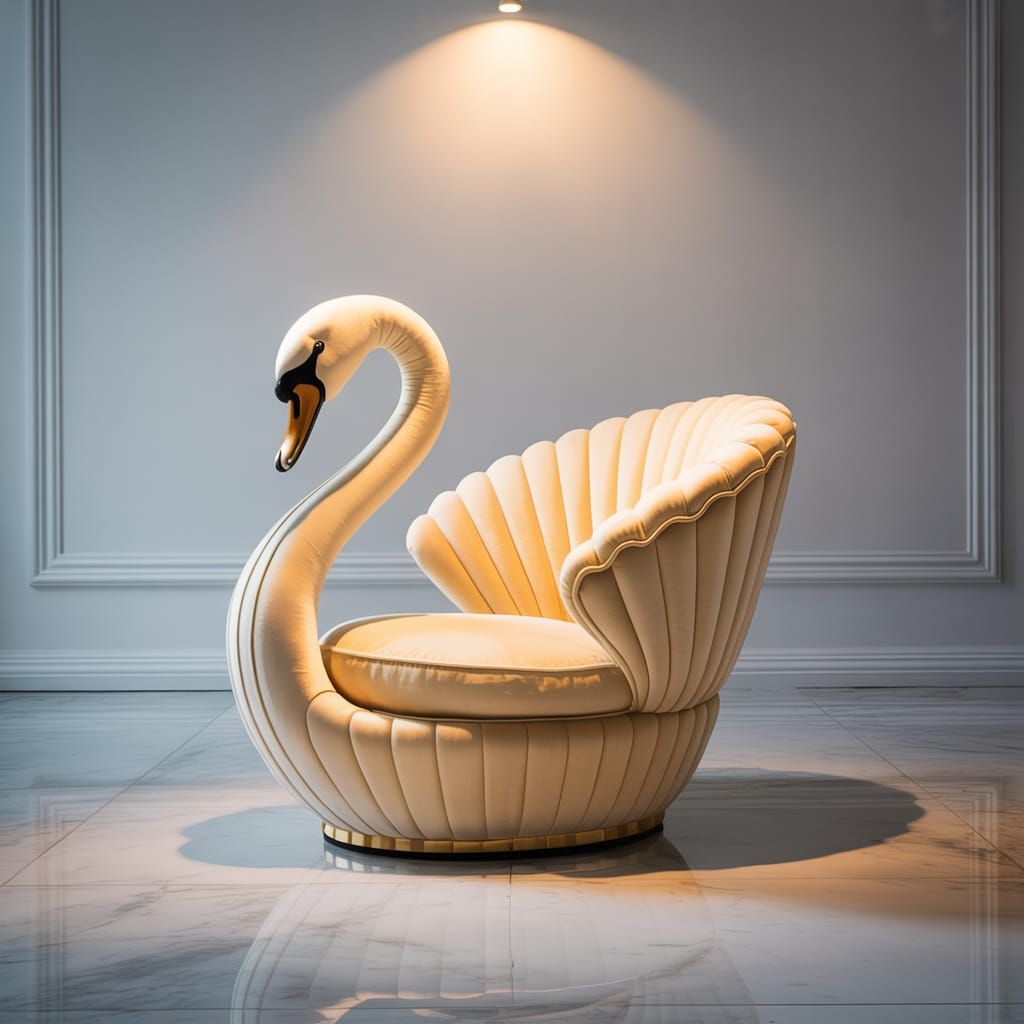 Art Deco Swan Chair in Minimalist Gallery