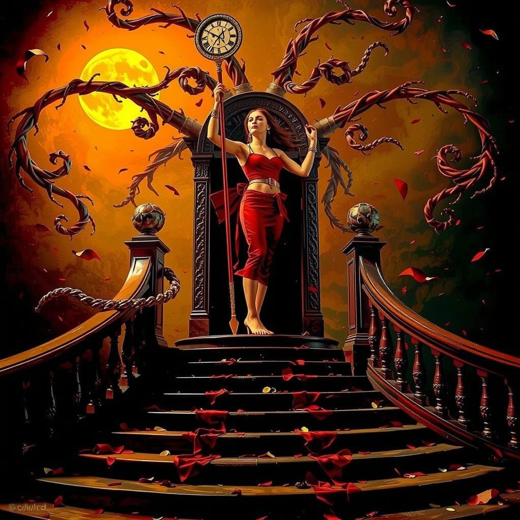 Abstract Swirling Forms in Vibrant Red Hues