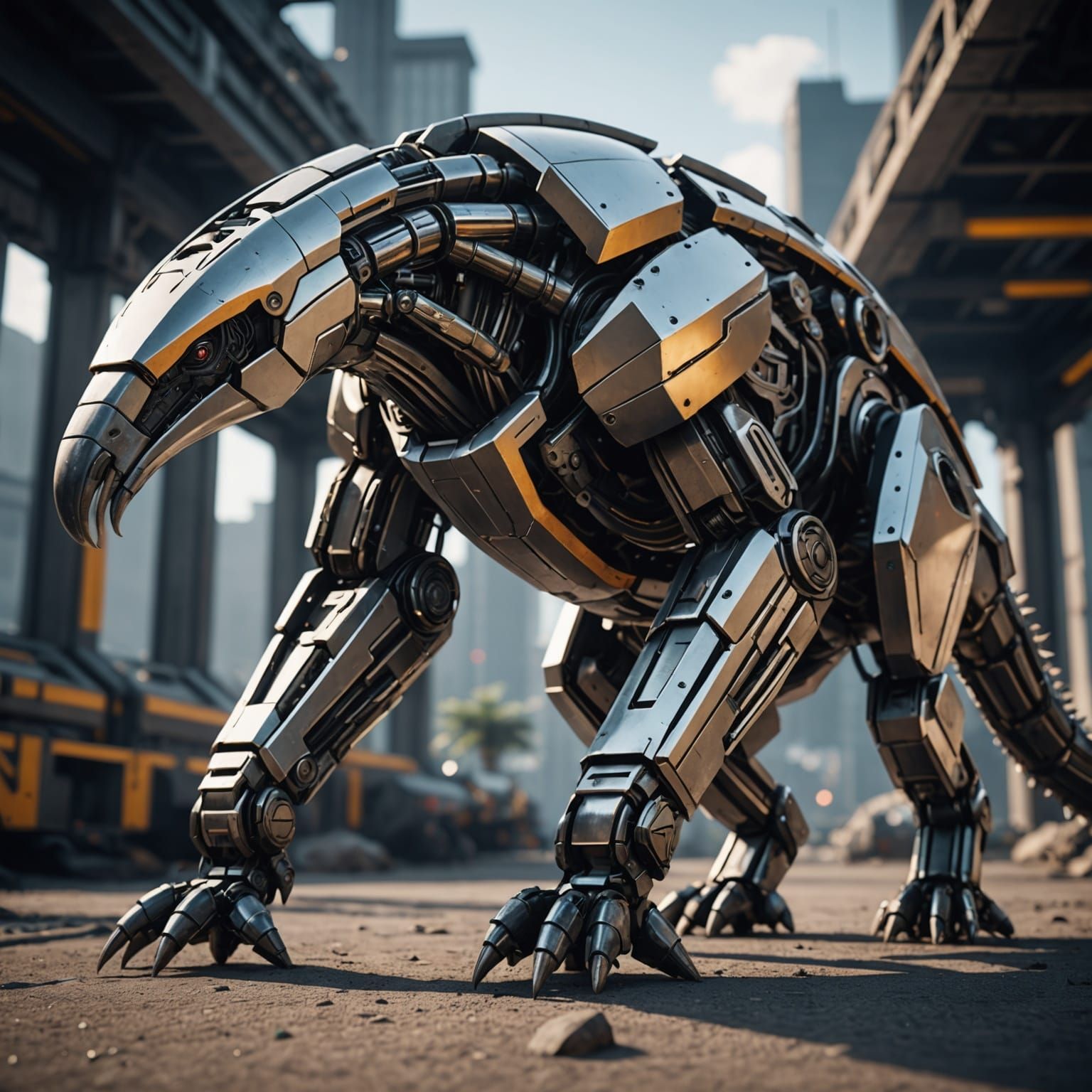 Futuristic Giant Anteater with Sci-Fi Details