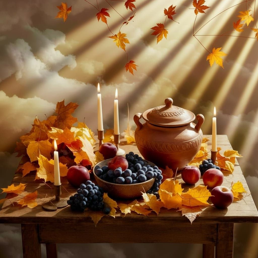 Mabon Autumn Still Life with Sunshine