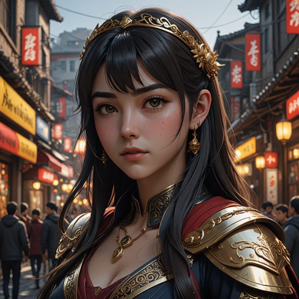 Crimson Wolf Howling at Full Moon