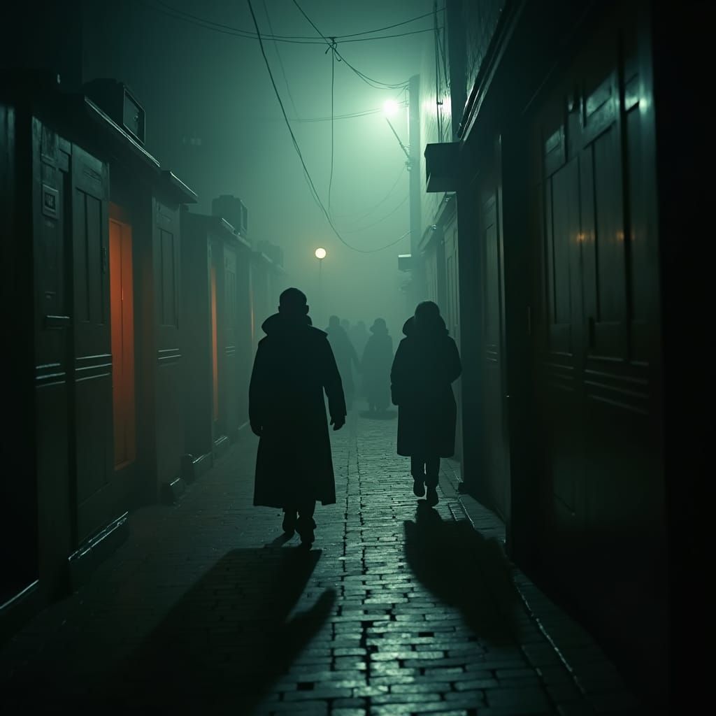 Cinematic Film Still with Atmospheric Lighting