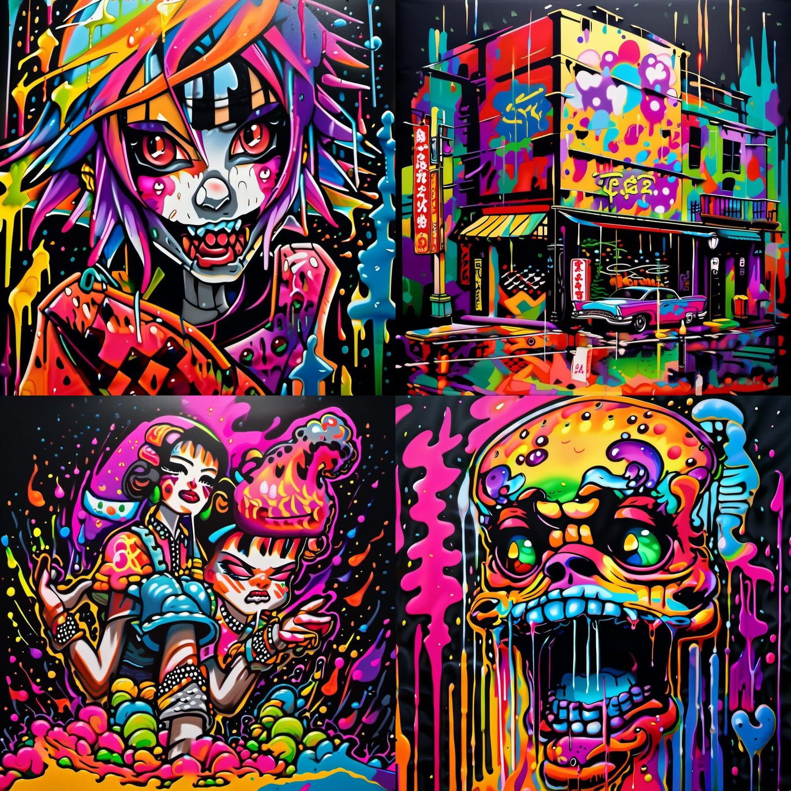 Japanese Rockabilly Graffiti Art in Street Style