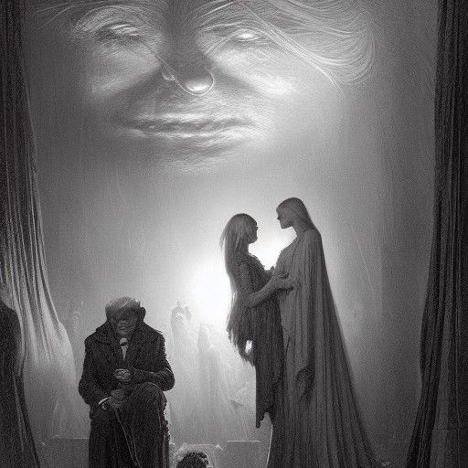 Disturbing Donald Trump Image in Horror Art Style