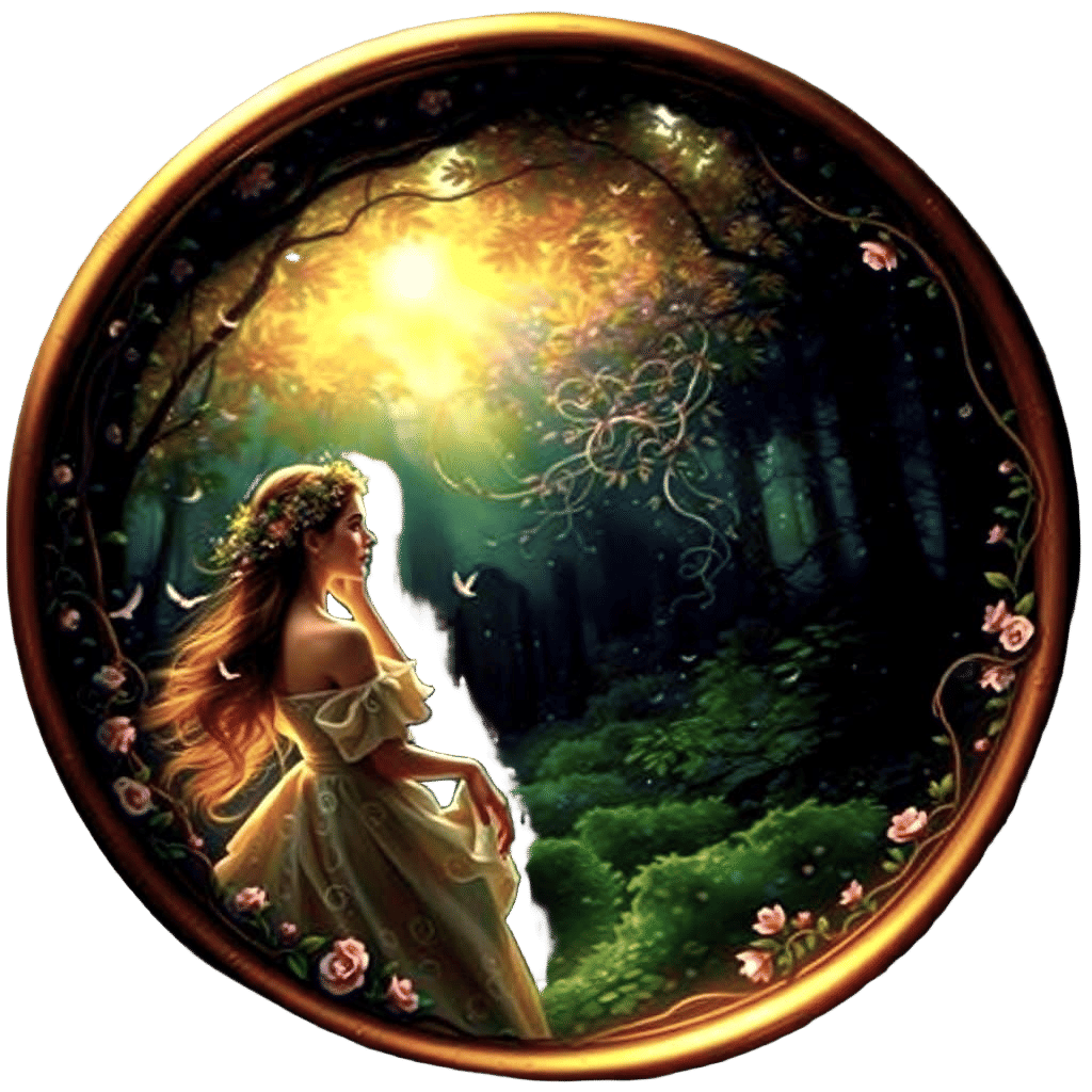 Hyperrealistic Portrait of Woman in Lush Forest