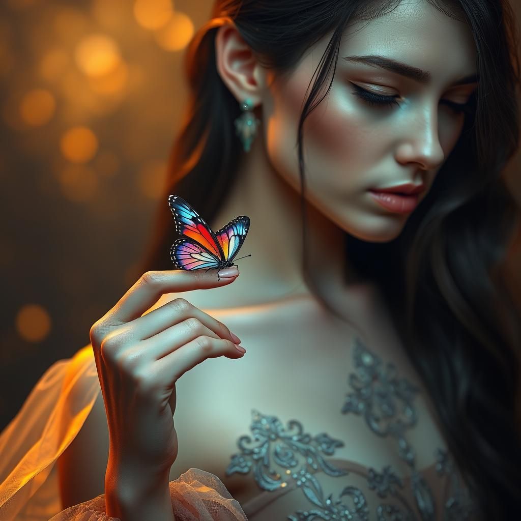 Woman with Butterfly: A Matte Painting