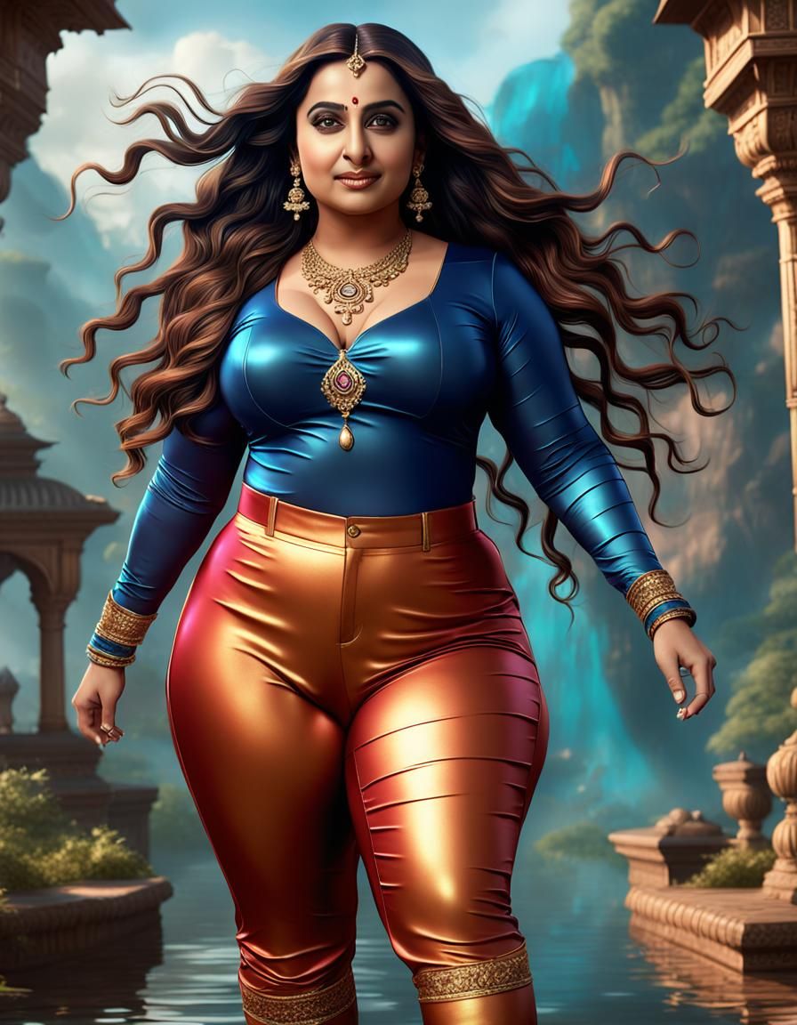 Curvy Indian Woman in Fantasy Art, 8k Resolution